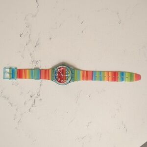 Swatch Watch “Color the Sky” Horizontal Colors Never Worn New Battery